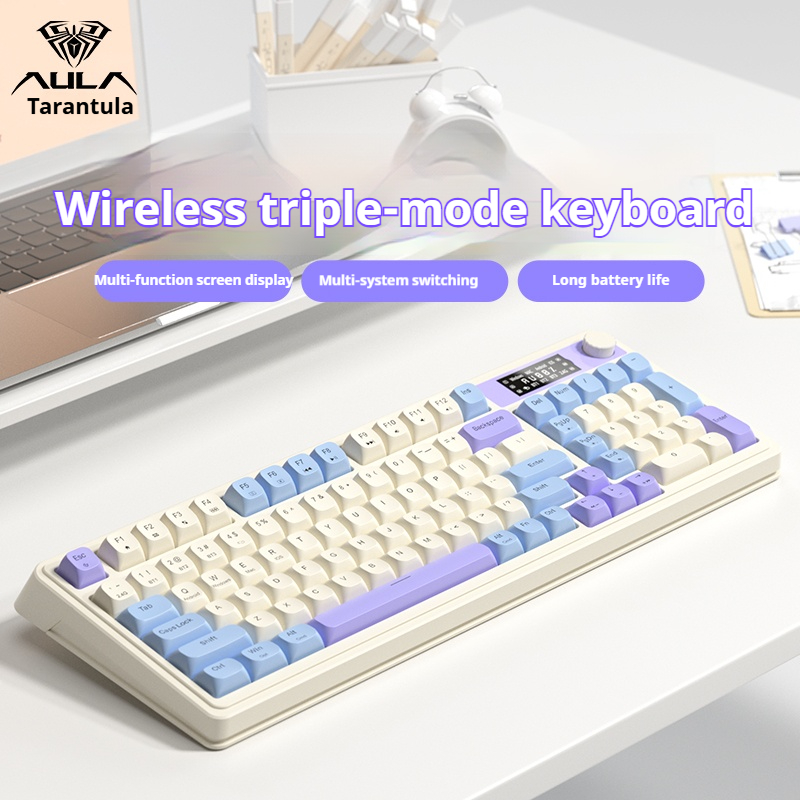 Gaming Keyboard No Noise - AULA S99 PRO ワイヤレスゲーミングメモリブルキーボード メカニカル風 エルゴノミクスRGB