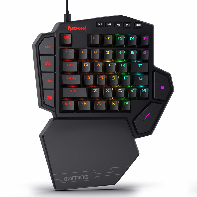 Gaming Keyboard 1 Hand - 片手メカニカルゲーミングキーボード,リストレスト,Type-Cプロフェッショナル,ホットスワップ可能,42キー,Redragon-K585モデル