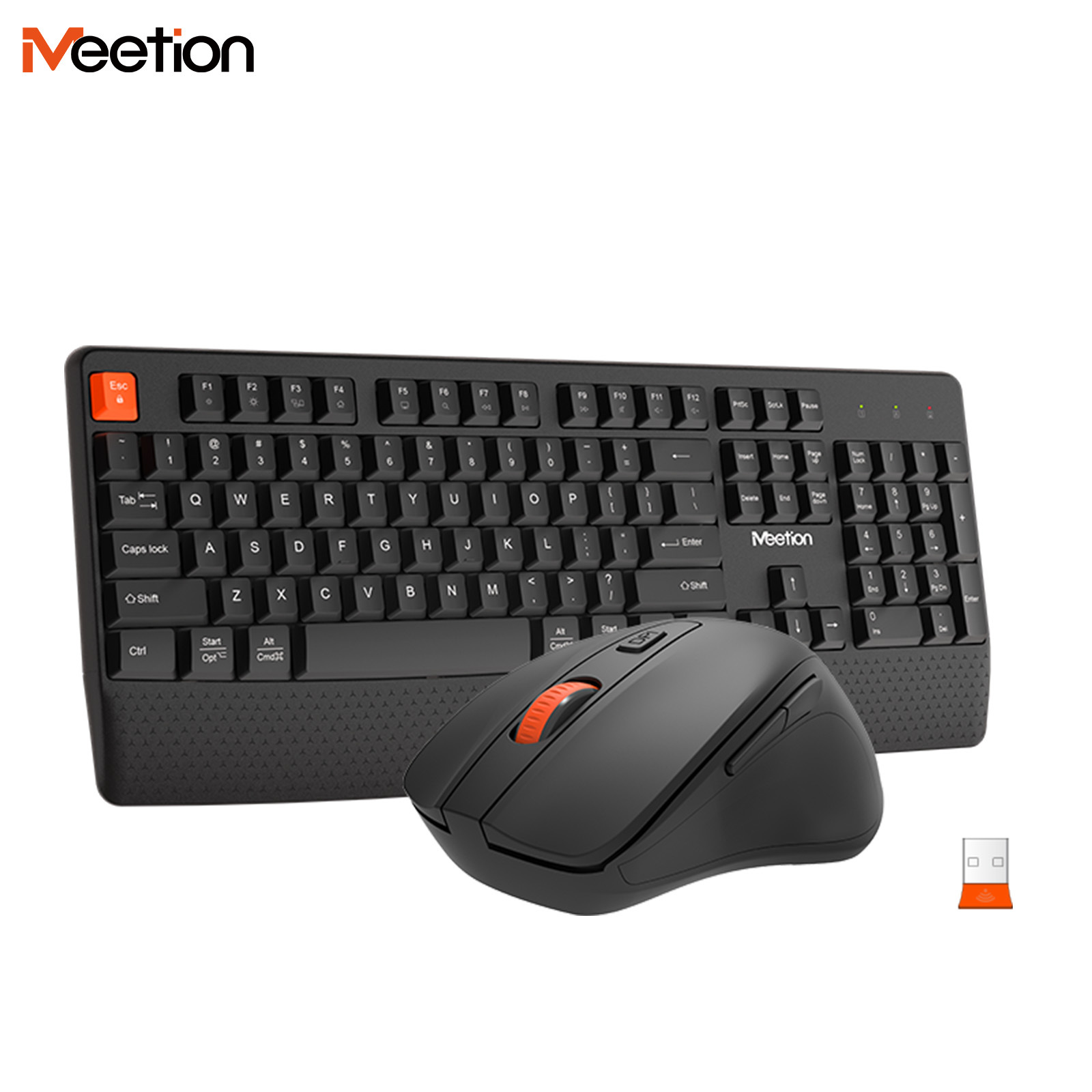 Gaming Keyboard No Noise - 2.4Gワイヤレスキーボードマウスセット 1600DPI調整可能 人間工学に基づいた低ノイズ オフィスキーボードマウスコンボ PCコンピューター ノートパソコン用