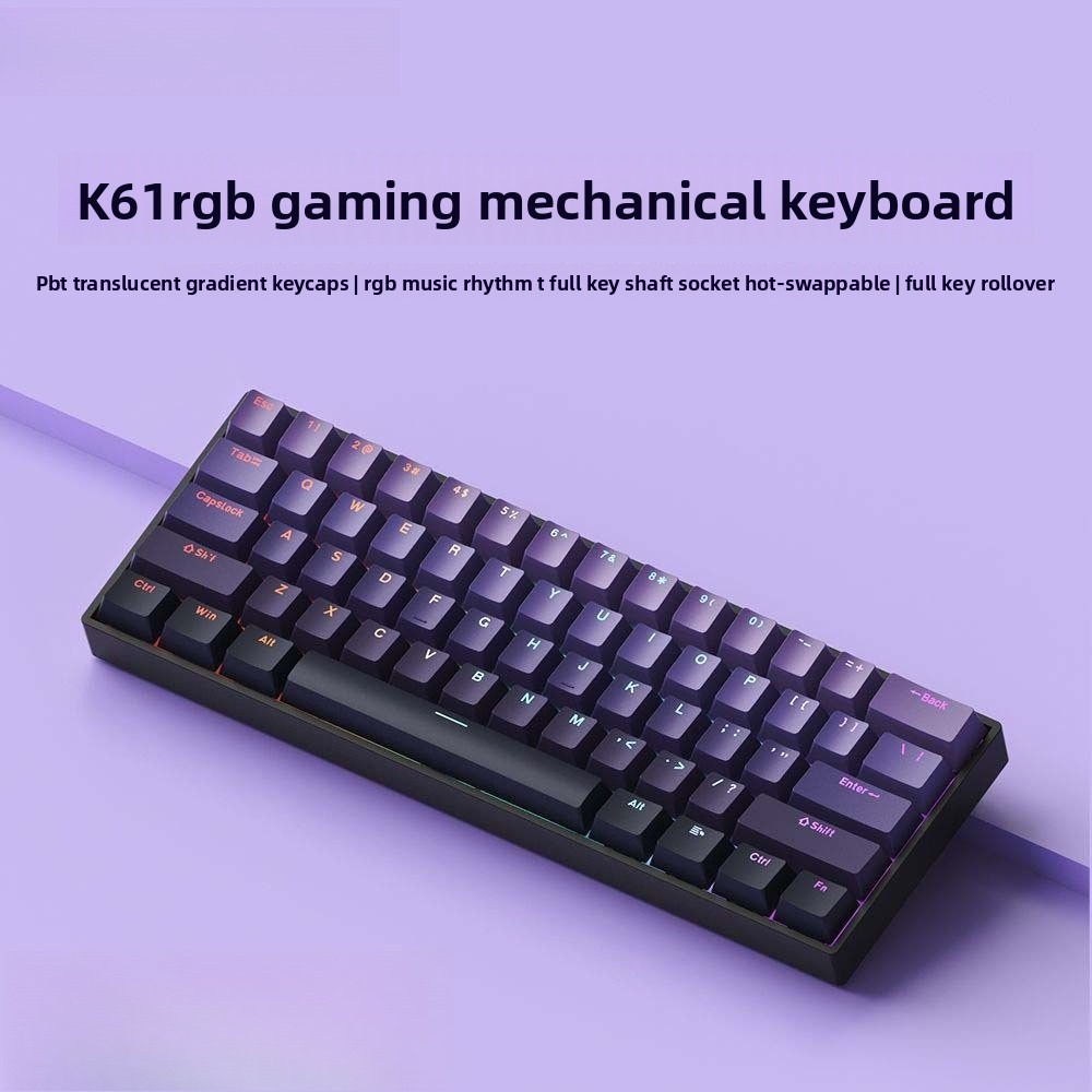 Gaming Keyboard Mobile - 60%ワイヤレスBluetooth 2.4Gメカニカルキーボード RGBゲーミング有線コンピューター携帯電話ミニキーボード iPad用ワイヤレスキーボード