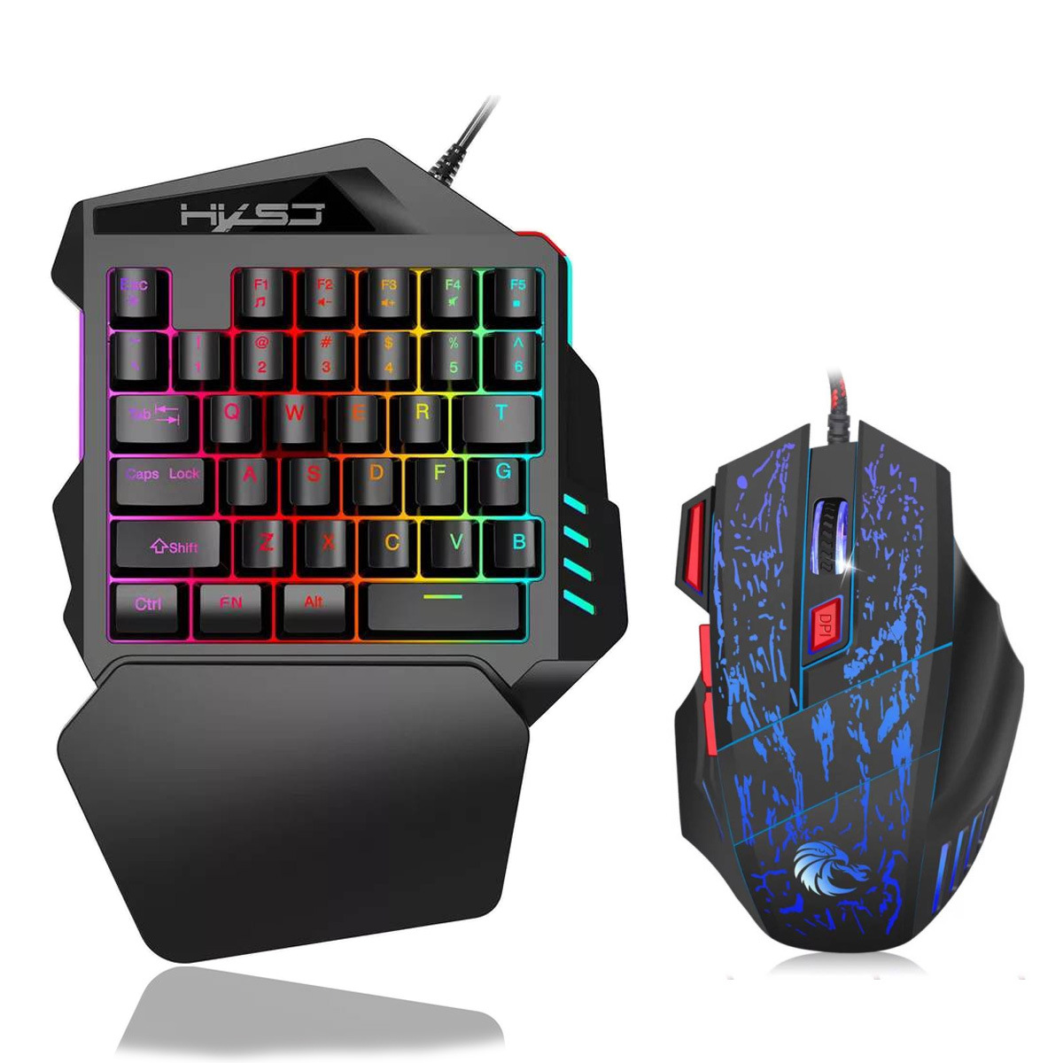 Gaming Keyboard Half - 35キーのカラフルな片手ゲーミングキーボード、コンパクトで持ち運び可能なモバイルフォン用キーボード、メーカーのチキンセット付き