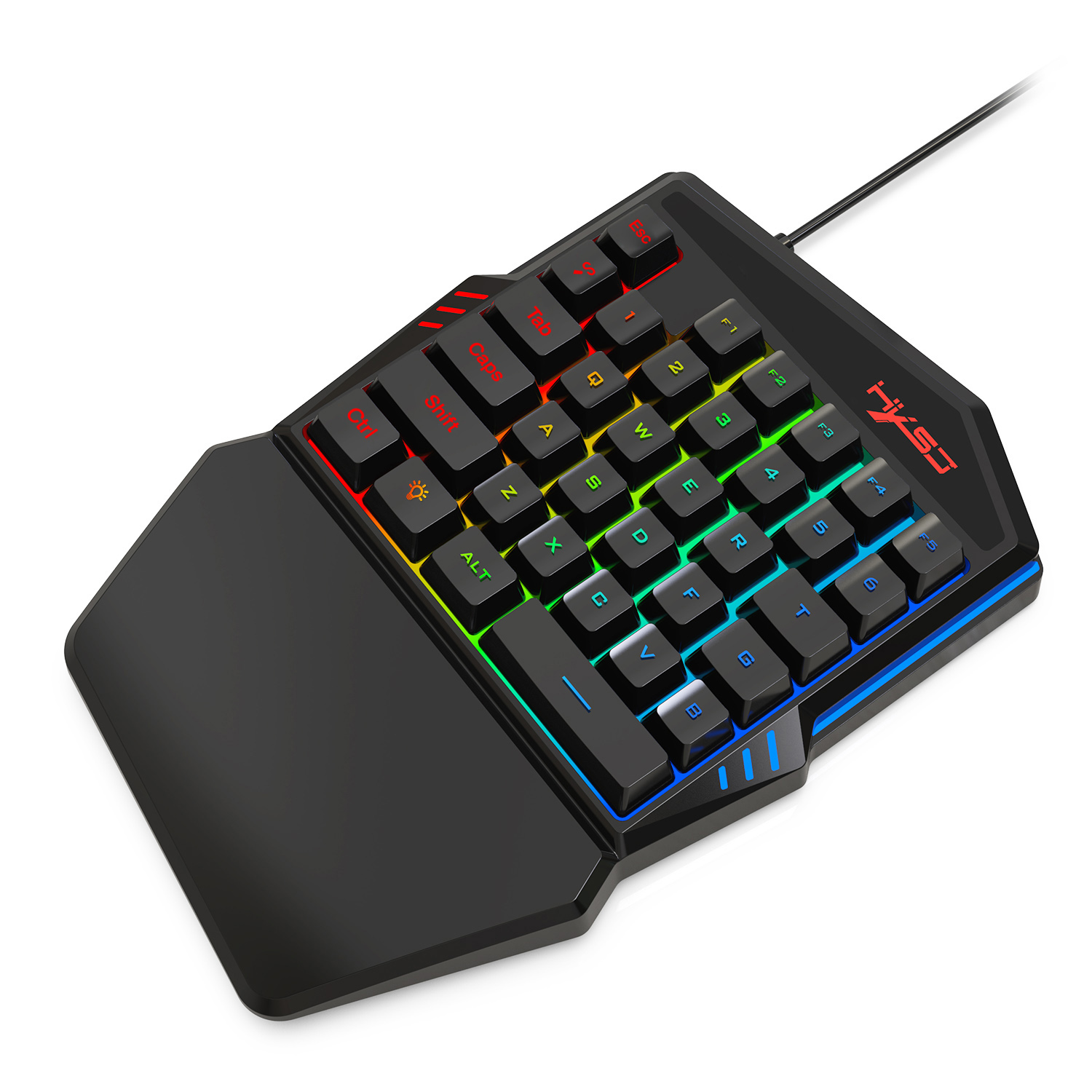 Hxsj-ゲーマー向けv100キーボード,35キー,片手,l - Gaming Keyboard Half のレビューと価格