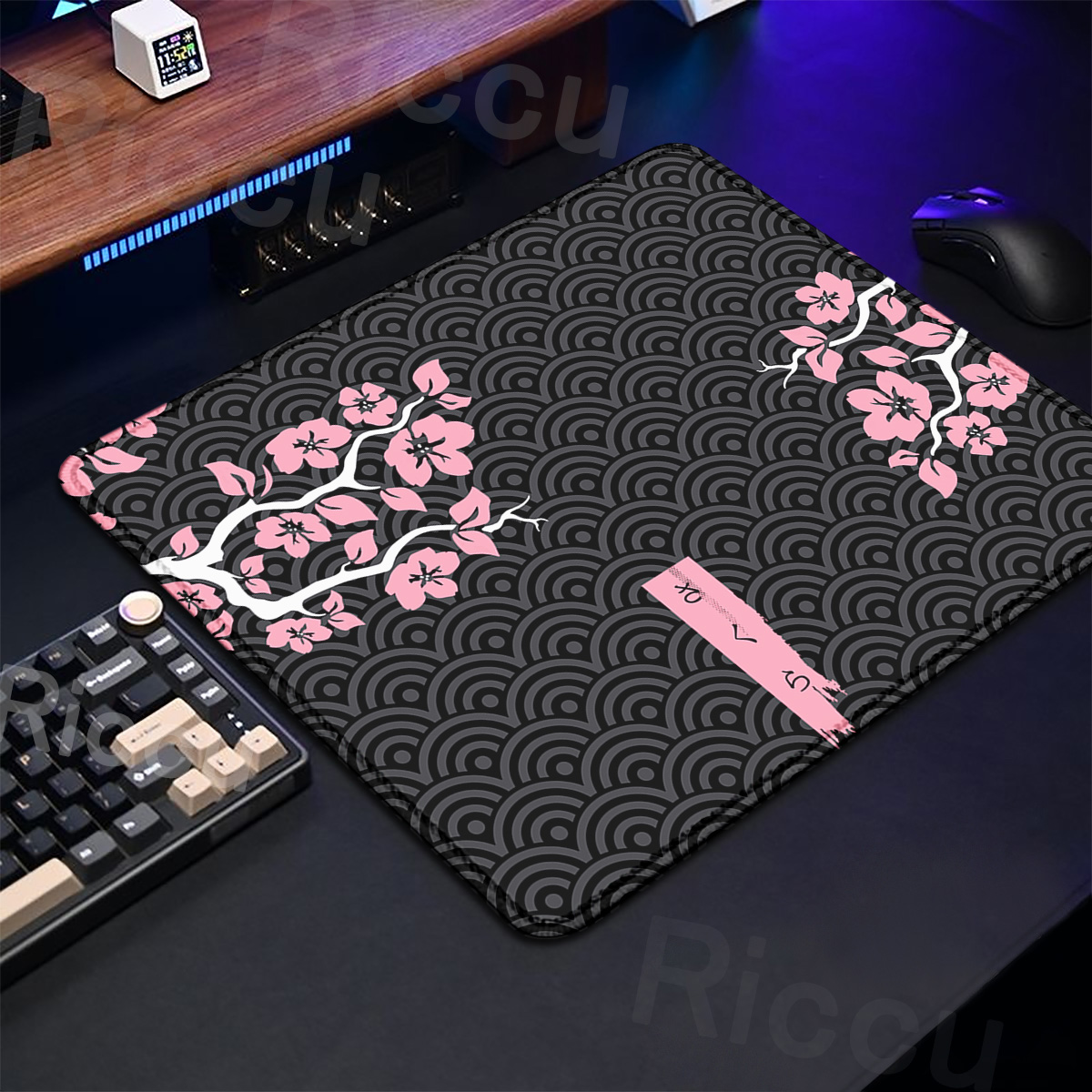 紫色のさくらゲーミングマウスパッド、小さなカーペット、滑り止 - Gaming Keyboard Brand のレビューと価格
