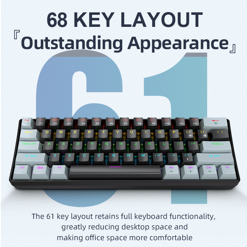 APAYADO K61 ミニメカニカルキーボード、有線、61 - Gaming Keyboard Half のレビューと価格