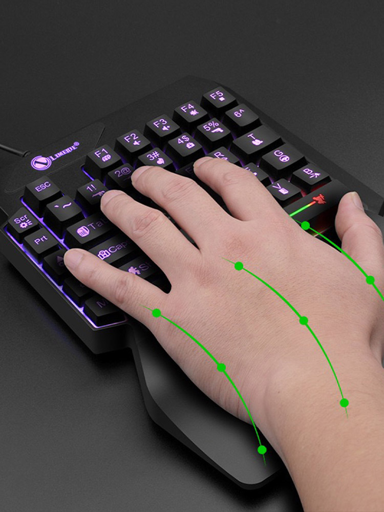 メカニカル片手ライトゲーミング有線キーボード、ラジウム刻印文 - Gaming Keyboard 1 Hand のレビューと価格