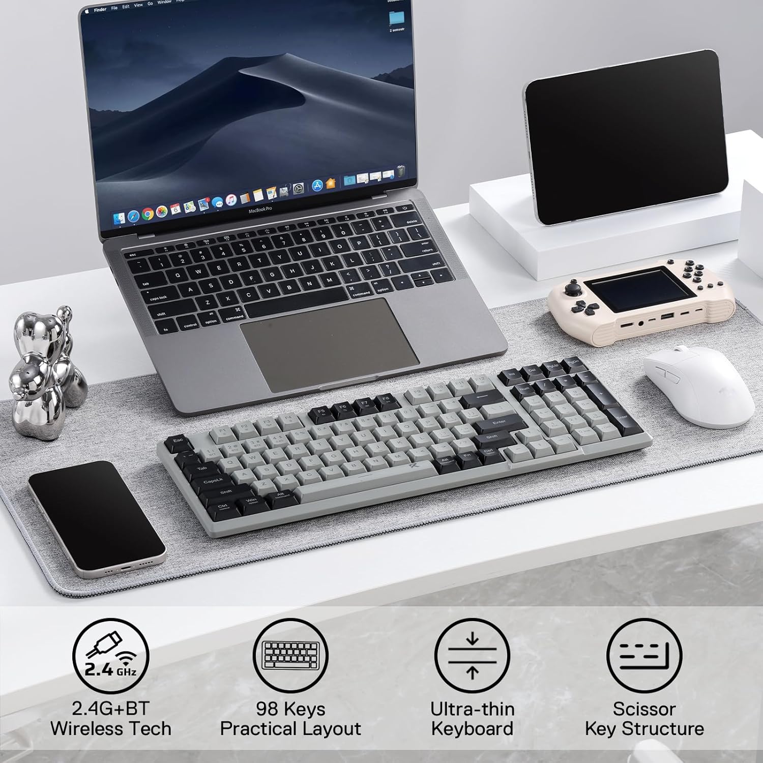 薄型ワイヤレスキーボード,Redragon-BK7114 g - Gaming Keyboard Mobile のレビューと価格