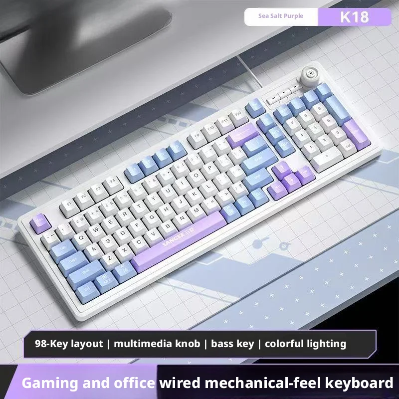 98キー有線キーボード RGB グロー マルチメディアコント - Gaming Keyboard No Noise のレビューと価格