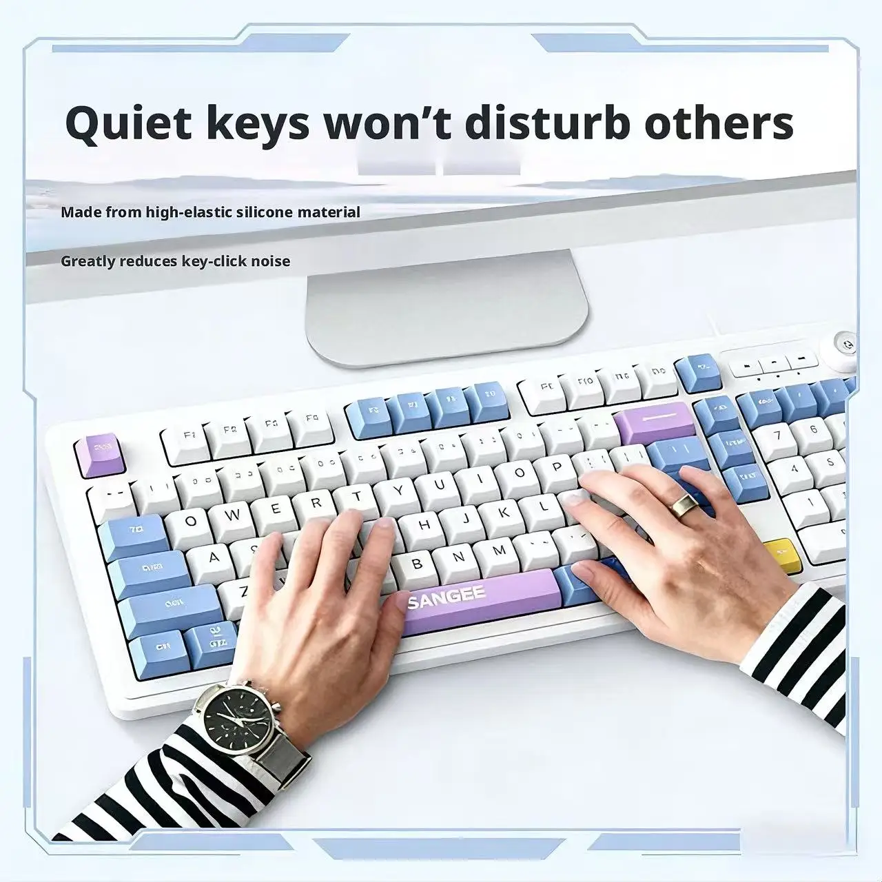 98キー有線キーボード RGB グロー マルチメディアコント - Gaming Keyboard No Noise のレビューと価格
