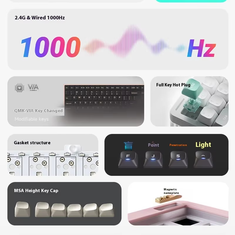 ワイヤレスメカニカルキーボード 3モード CNC ホットスワ - Gaming Keyboard No Noise のレビューと価格