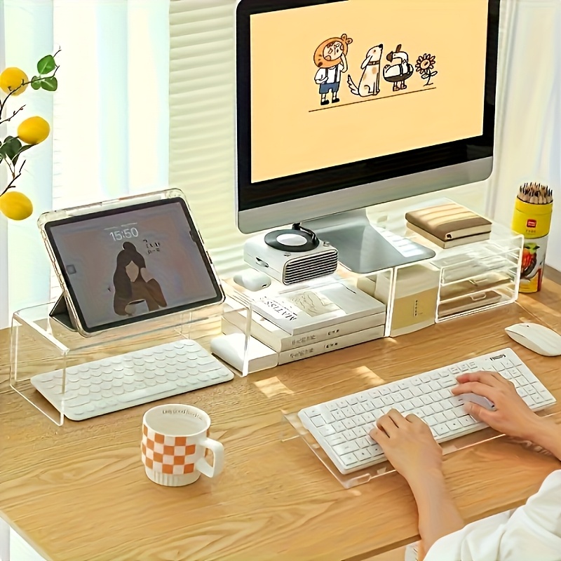アクリルキーボードスタンド、透明デスクトップオーガナイザー、 - Gaming Keyboard Brand のレビューと価格