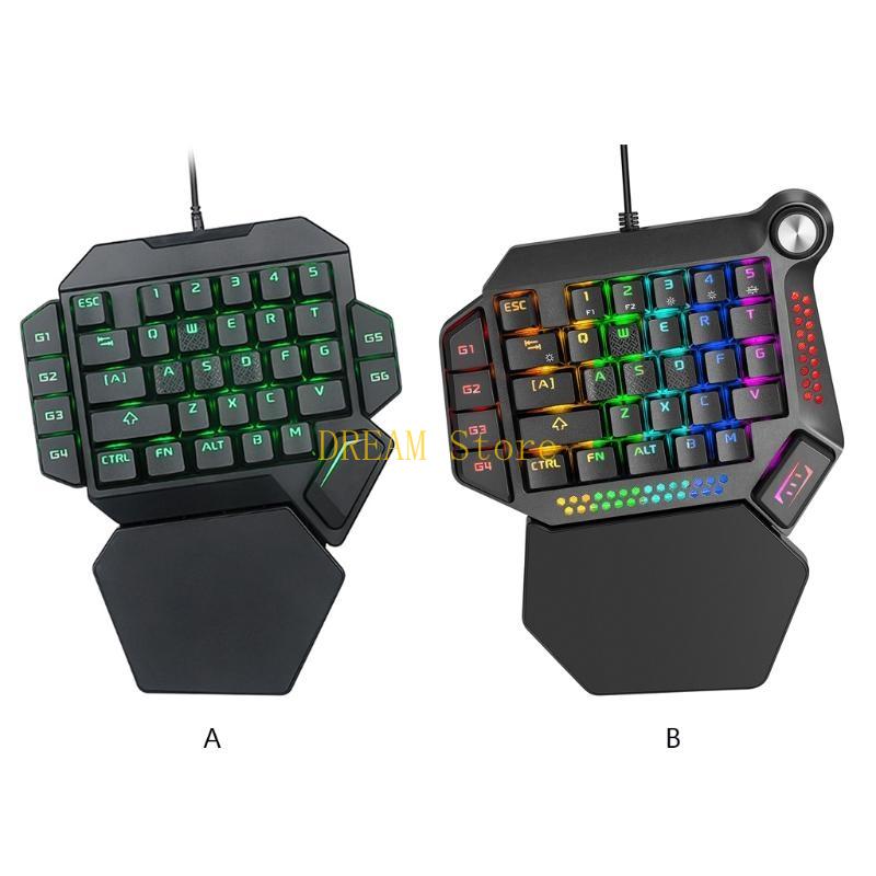 片手 RGB 発光バックライト付きゲームキーボードタブレット - Gaming Keyboard 1 Hand のレビューと価格