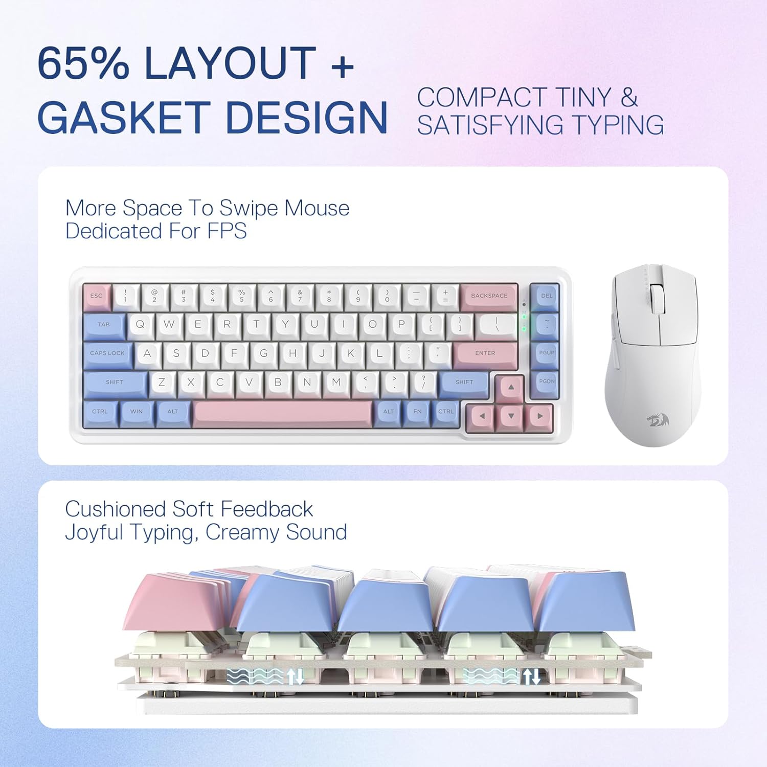 ワイヤレスRGBゲーミングキーボード,68キー,ホットスワッ - Gaming Keyboard No Noise のレビューと価格