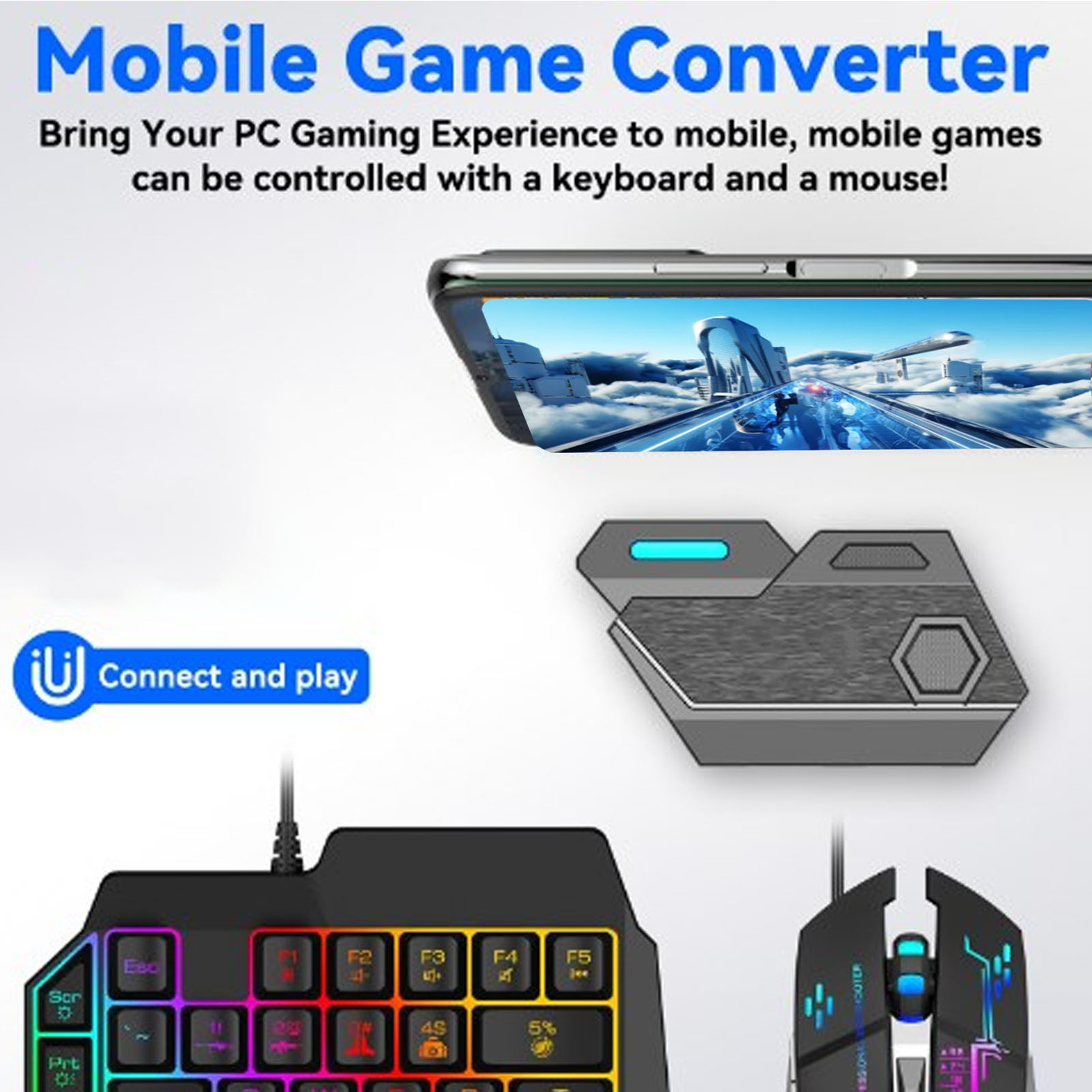 モバイルゲームコンボパック Bluetooth接続 片手キー - Gaming Keyboard Mobile のレビューと価格