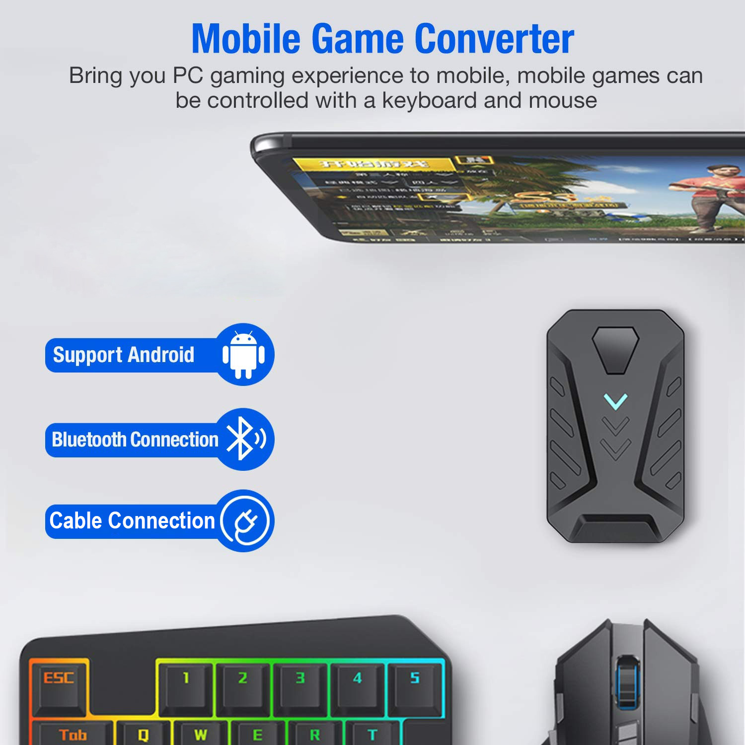 モバイルゲームコンバーター ゲーミングキーボードとマウスキッ - Gaming Keyboard Half のレビューと価格