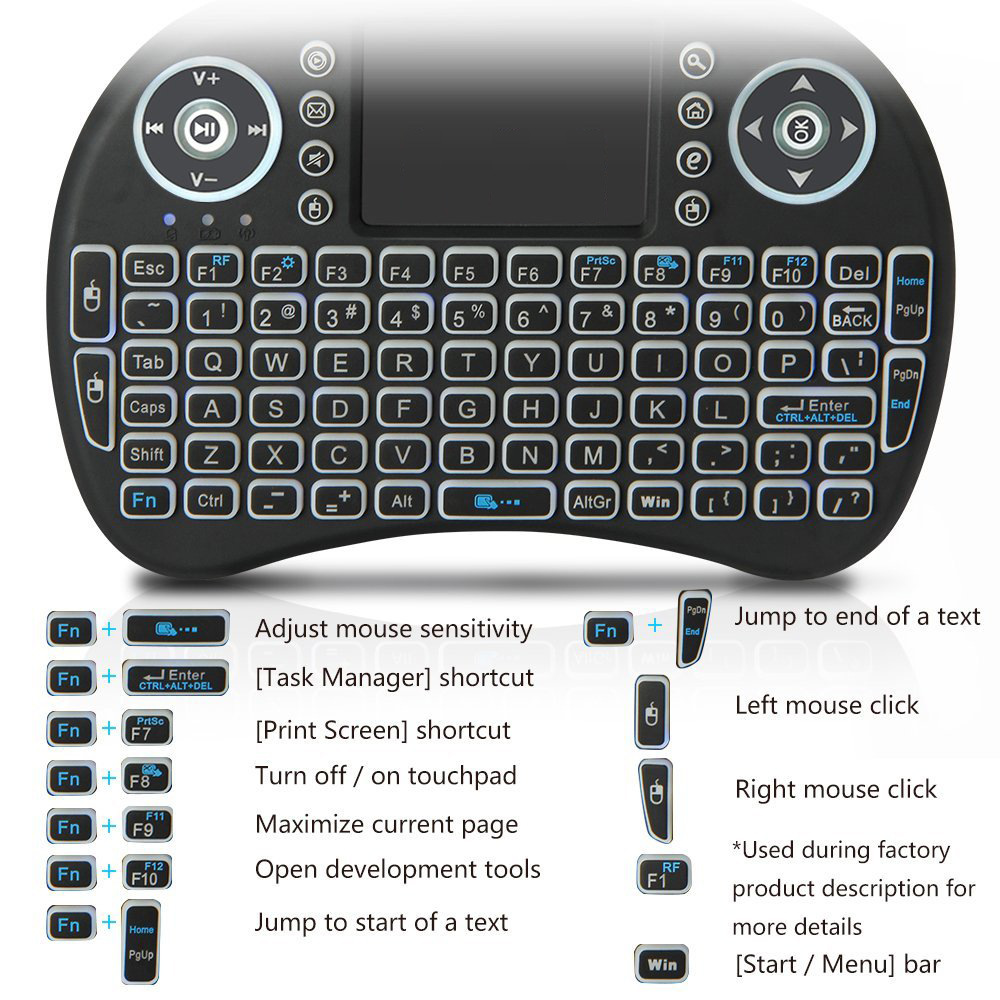 バックライト付きミニワイヤレスキーボードフランス語アゼルティ - Gaming Keyboard Mobile のレビューと価格
