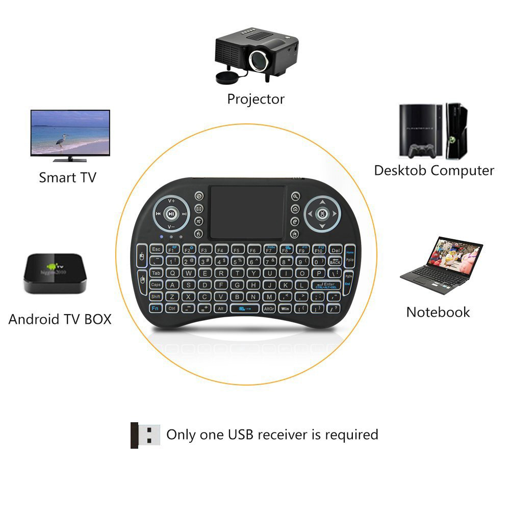 バックライト付きミニワイヤレスキーボードフランス語アゼルティ - Gaming Keyboard Mobile のレビューと価格
