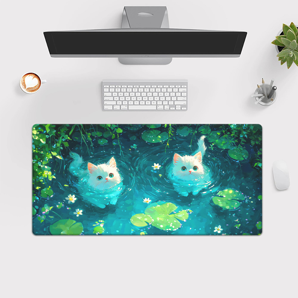 ブランドキュートキャットポンドXXLマウスパッドアイアンアー - Gaming Keyboard Brand のレビューと価格