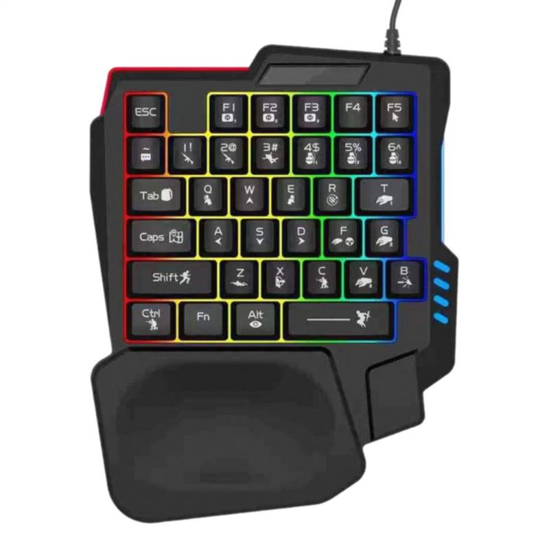 35 キーゲーミングキーボード片手 USB 有線片手 RGB - Gaming Keyboard Half のレビューと価格
